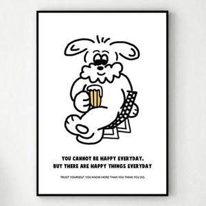 [하프클럽/셀러허브]강아지 동물 드로잉 일러스트 그림 액자 A A2