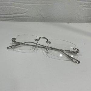 [다잇템]여자 스퀘어 무테 긱시크 실버 남자 안경