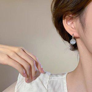 아르니 진주 드롭 원터치 링 귀걸이 실버 은침 은귀걸이 펄 귀걸이 여성귀걸이 한쌍 e014