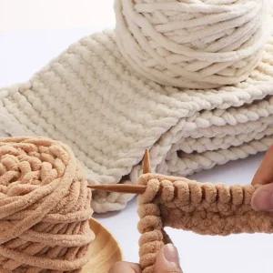 뜨개질 목도리 DIY 세트/핸드/메이드/뜨개실/핑거/니팅/뜨개질/키트/자이언트/얀/벨벳/손/코바늘/뜨기/뜨개