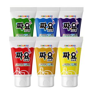 스핑 짜요물감 45ml 레인보우6색 촉감놀이 유아물감 튜브형 핑거페인트