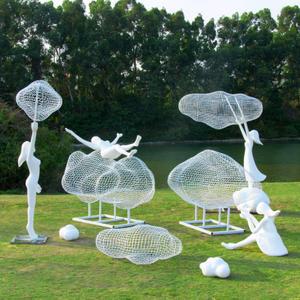 야외 소품 가드닝 구름 조형물 화단 테라스 철제