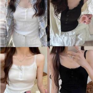 여성 프릴 캡나시탑 레이스끈나시 러블리 이너웨어