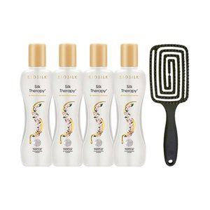 실크테라피 3D 볼류마이징 헤어 에센스 150ml x4 + 브러쉬