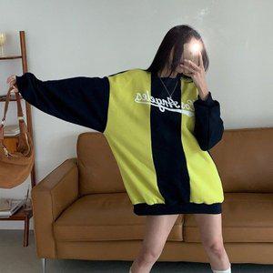 [VY] 여자 롱슬리브 세로배색 박스핏 형광 컴포티 맨투맨_15564285_588847