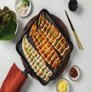 [조선장어] 국산 자포니카 풍천 민물장어 초벌 3kg (손질후 1.5kg내외)+기본소스+명이나물120g