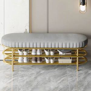 골드 현관 벤치 철제 롱 신발장 수납 스툴 의자 북유럽