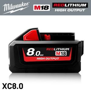 100%  밀워키 18V 배터리 M18-HB8 고에너지 3Ah 8Ah 12Ah  M12-18FC 충전기 48-11-1815