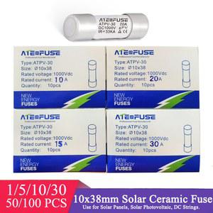 태양광 DC 1000V PV 퓨즈, 시스템 단락 보호 세라믹 고전압, 10A, 15A, 20A, 30A, 1 개, 5 10 30 100
