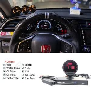 Greddi 시리우스 7 색 레이싱 게이지 터보 오일 프레스 속도 볼트 수온 RPM EGT AF 연료 비율 측정기 74mm
