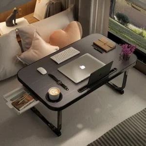 접이식 좌식책상 70x40cm 라운드 코너 베드테이블 노트북 미니테이블 공부상