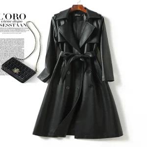 이태리 양가죽 트렌치코트 탕 여성 빅사이즈 데 롱자켓