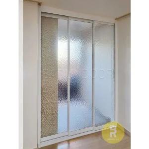 [바른도어]45번 초슬림3연동중문 화이트 아쿠아강화유리a