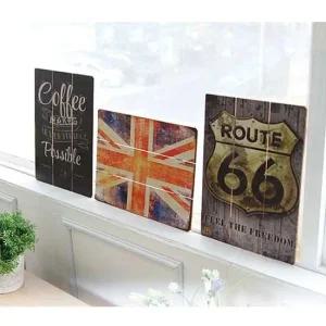 빈티지 우드 벽걸이 장식보드 1P 장식판 인테리어 빈티지소품 장식보드 장식판 벽걸이소품