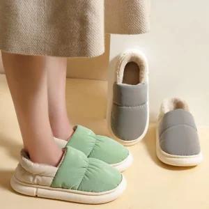 털슬리퍼 발편한 패딩 생활방수 사무실 회사 병원 학교 겨울 뒤꿈치있는