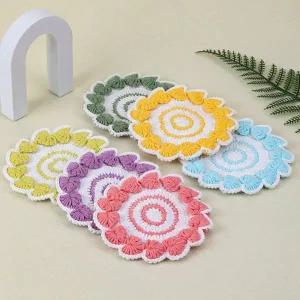 [콩심팥심]컵 받침 DIY 키트 세트 코바늘 뜨개실 티매트 수예 손뜨개 티코스터뜨기 코스터제작