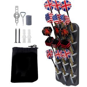 우드갓 다트 홀더 벽걸이, 디스플레이 랙 15개의 스틸/소프트 팁 다트, 보관 가방이 있는 스탠드, 샤프너, 렌치, 나사, 팽창 튜브 및 드라이버