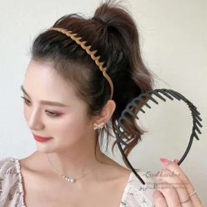 긴 빗살 머리띠 밴드 헤어 플라스틱 귀안아픈 얇은 여
