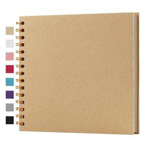 포트리셔 8 x 인치 DIY 스크랩북 앨범 40 페이지 하드커버 크래프트 종이 사진첩 결혼식 및 기념일 가족을 위한 추억책 (노란색, 인치)