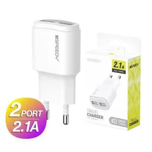 스피디 2.1A USB 2포트 가정용충전기 어댑터 화이트