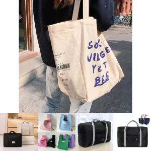 (가방) 레터링 에코백/쇼퍼백/소품/학생/짐가방/여행용/캐주얼/데일리/수납백/손가방/데일리백/기내/여행