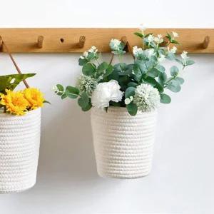 공중정원 행잉 화분바구니 화이트 벽걸이 화분커버