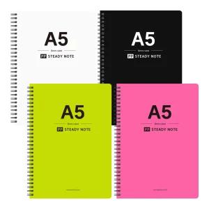 포포팬시 3500 A5 PP 컬러 줄 노트 4권세트 두꺼운 커버 필기감 좋은 대학생 노트