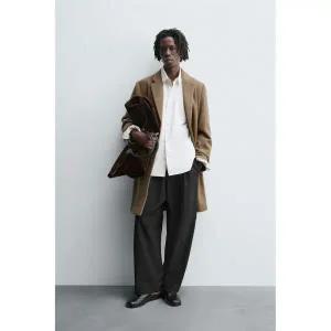 [정품] 자라 자켓 코트 데일리 아웃터 ZARA 울 레귤러 핏 - 밍크