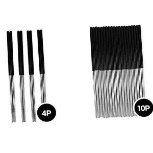 4p 세트 컬러 진공 젓가락 블랙 식당수저 수저 식당용