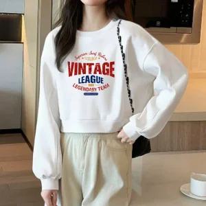 [오아즈] 스트릿룩 감성 레터링 프린팅 크롭 맨투맨 2color