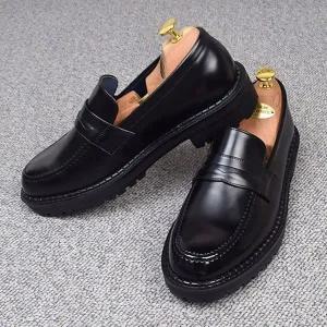 [하프클럽/]수제화 데일리 통굽 구두 로퍼 신사화 남성 가