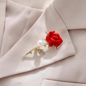 클립 장미 브로치 다이아몬드 옷핀 액세서리 예쁜 핀