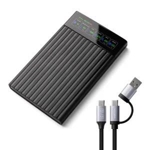 유니콘 스마트LCD 2.5인치 HDD SSD 외장하드케이스 USB3.2Gen1 A+C타입젠더 슬라이딩결합 HSD-L20