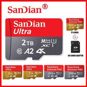SanDian Ultra SD TF 플래시 메모리 카드, 고속 마이크로 휴대폰, 드론, 휴대용 기기용, 정품, 2TB, 1TB, 256 GB, 512GB