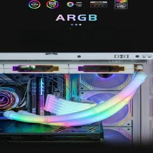 LED 수냉식쿨러 2열 수냉쿨러 컴퓨터 쿨링팬 데스크탑 냉각 시스템 통합형 라디에이터 조립식PC용 발광장식 게임용컴퓨터 호환