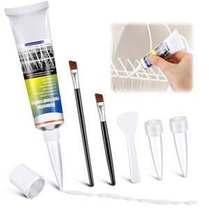 Avenuebool 1.7온스 식기세척기 랙 수리 코팅, 흰색 비닐 녹 터치업 페인트 키트, 단열 및 방수, 고온 저온 저항성