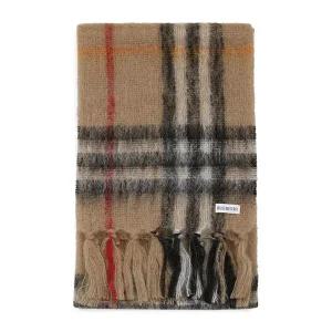 버버리 25FW 샌드 체크 모헤어 울 머플러 8112967 SAND