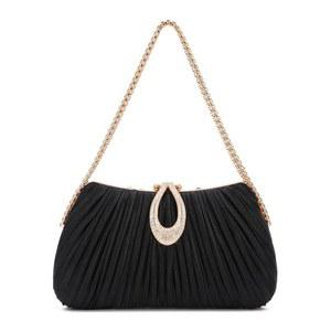 결혼식 파티를 위한 여성용 오위송 블랙 클러치 지갑 포멀 골드 이브닝 백 새틴 드레스 핸드백