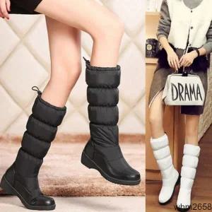 여성 심플라인 패딩 롱부츠 생활방 따뜻한 롱부츠