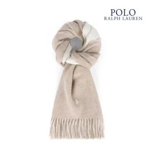 [백화점판] 폴로 포니자수 클래식 리버시블(양면) 울 머플러 토프