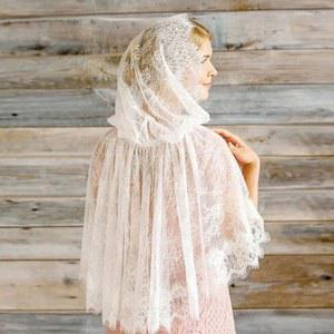 미사보 세례식 흘러내리지않는 베일 신부 스카프 레이스 화이트 미사포 세례 성인 예쁜미사보