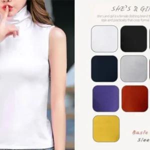 티셔츠 여성 나시 폴라티 민소매 나시폴라 반 겨울용이너 골지 여자 여름폴라 티셔츠 목폴라 여성용 터틀넥