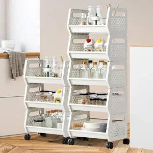 트레이 주방웨건 정리 장난감 이동식카트 옷 수납함철제 세탁실틈새장 [OE4D