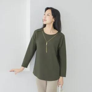 엄마옷 마담4060 체인반짝블라우스 중년여성 데일리 -ZBL2510016-