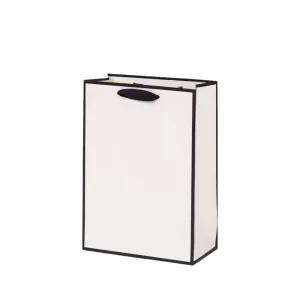 블랙 모서리 화이트 세로 쇼핑백 대형