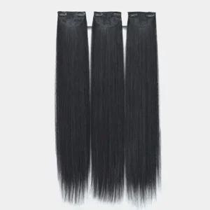 똑딱이 부분가발 헤어피스 가발 블랙 60cm 3p세트 (WE672E8)