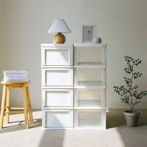 [아이리스] 밀렌키 플라스틱 4단 서랍장 투명 미니서랍장