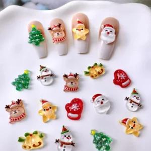 GOTU 랜덤 캐릭터 크리스마스 산타 네일파츠 셀프 네일 젤 슬라임 네일아트재료