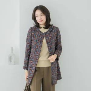 엄마옷 마담4060 클래씨마담 플라워트위드하프자켓 데일리 여성 -ZJK2511004-