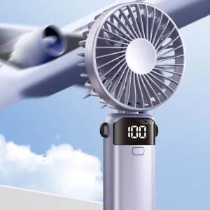 GDM 접이식 휴대용 LED 5단 선풍기미니 손풍기 무선 탁상용 저소음 목걸이 캠핑 사무실 충전식 시원한 여름